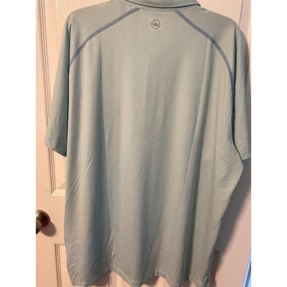 Peter Millar Blue Polo Mens Shirt w/ Sun Protection Golf Short Sleeve XXL (VG) - Picture 2 of 9